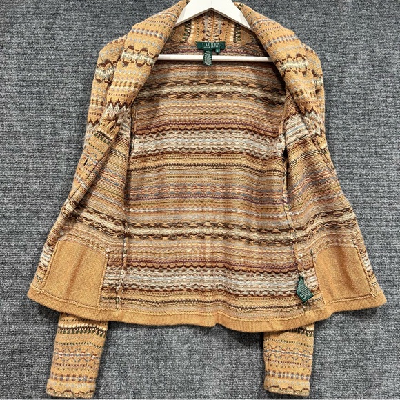 Lauren Ralph Lauren fair isle cashmere angora blend cardigan sweater size SMALL - Picture 2 of 14